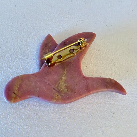 Rhodonite Dove Brooches - Picture 6 of 6